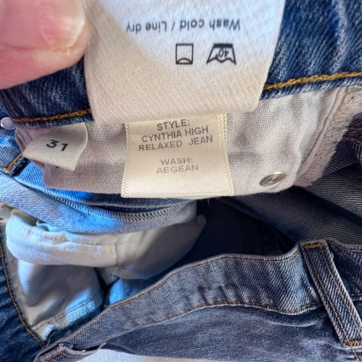 Reformation Cynthia High Rise Relaxed Jeans Womens 31 Blue Button Fly Made USA