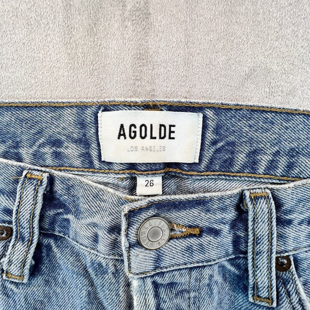 AGOLDE Wyman Jeans Womens 26 Straight Leg Organic Cotton Light Wash Button Fly