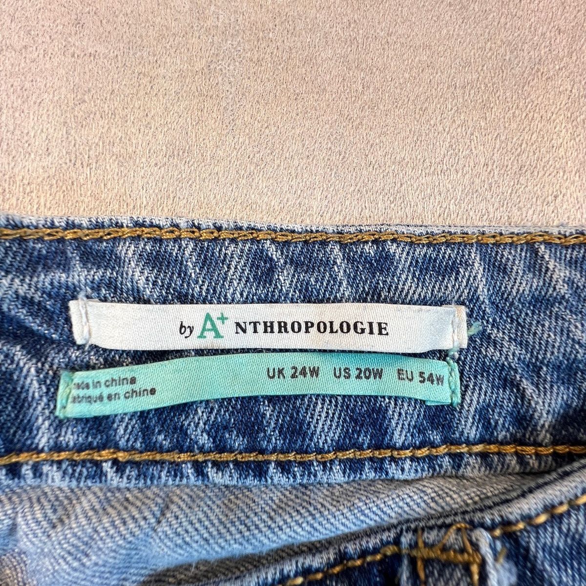 Pilcro Anthropologie Jeans Womens 20W Wide Leg Cropped Distressed Ripped Denim