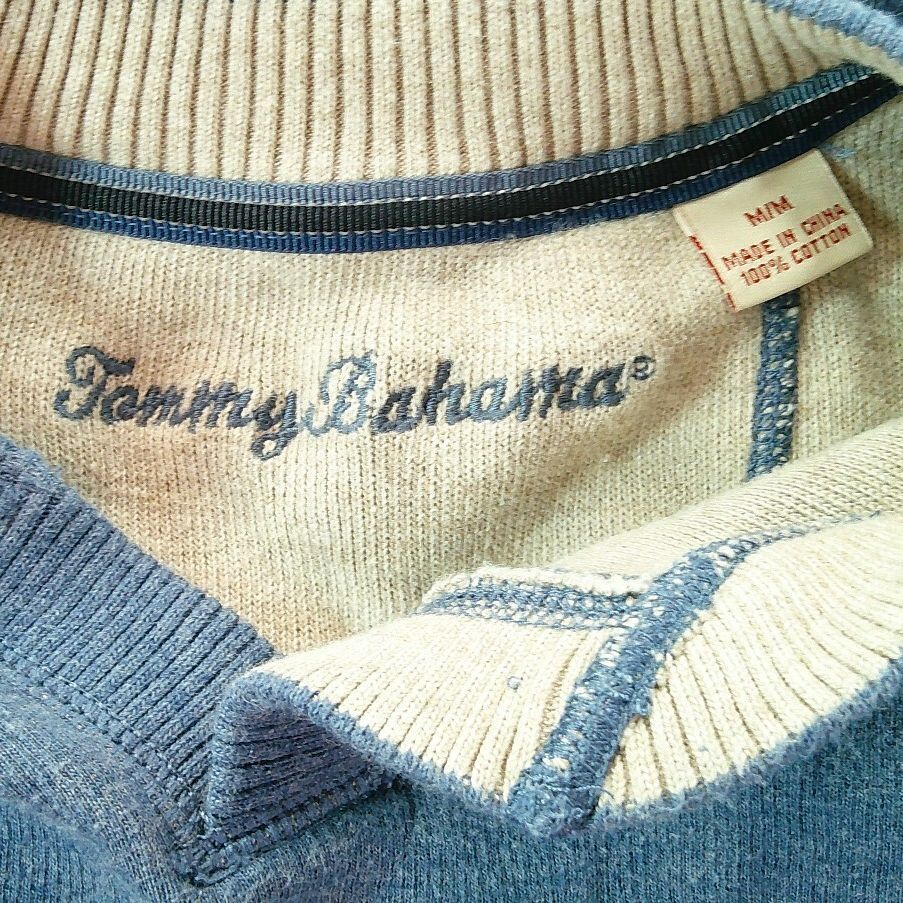Tommy Bahama Mens M Blue Pullover Sweatshirt Hiking Gorpcore Outdoor Casual