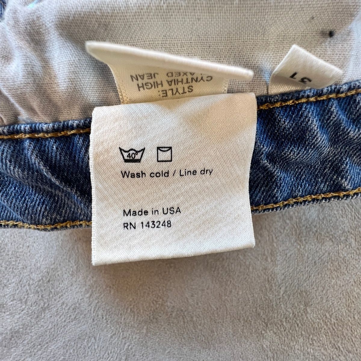 Reformation Cynthia High Rise Relaxed Jeans Womens 31 Blue Button Fly Made USA