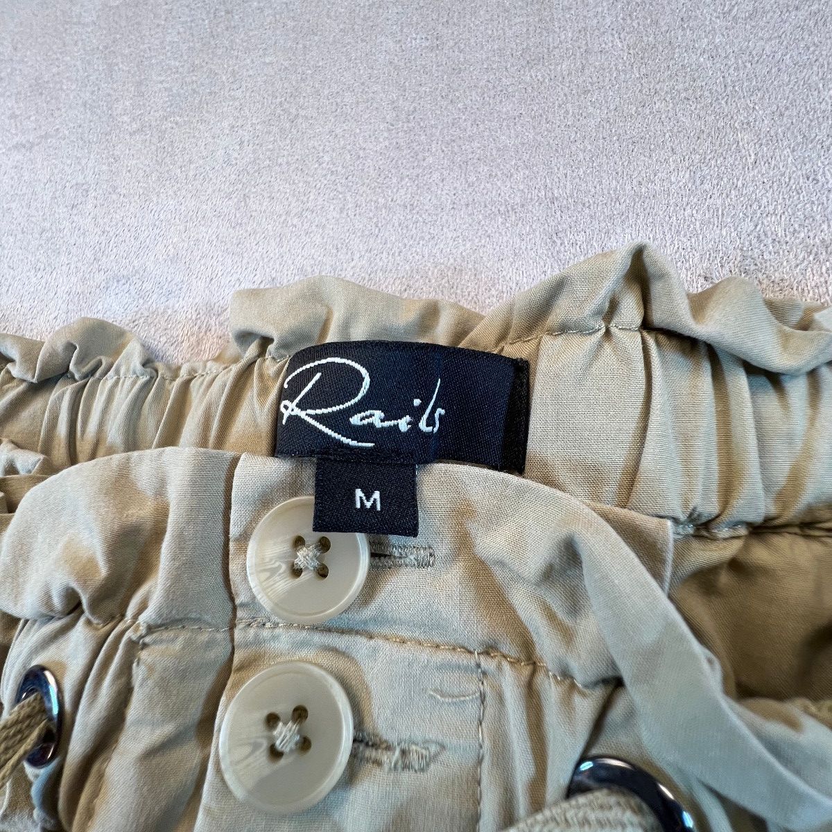 Rails Womens Cargo Jogger Pants M Ochre Khaki Paperbag Waist Lyocell Utility