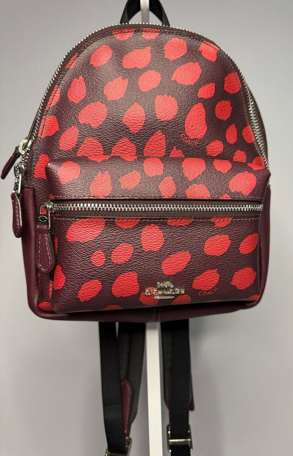 Coach Mini Backpack F39030 Wild Beast Burgundy Red NWOT