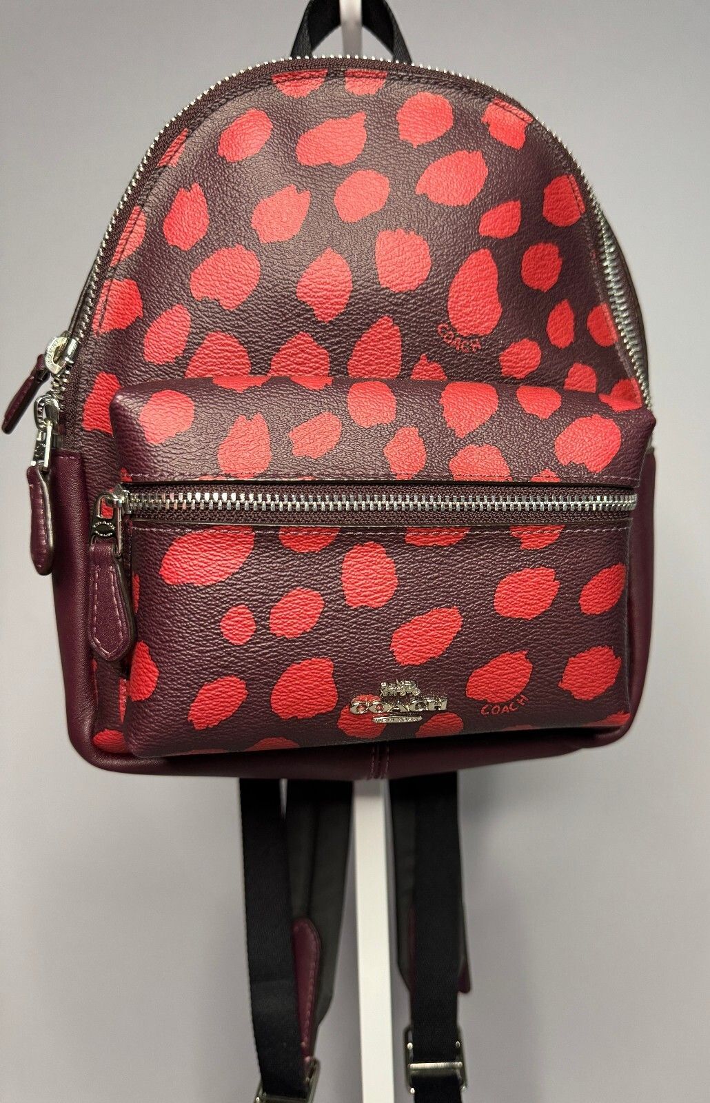 Coach Mini Backpack F39030 Wild Beast Burgundy Red NWOT