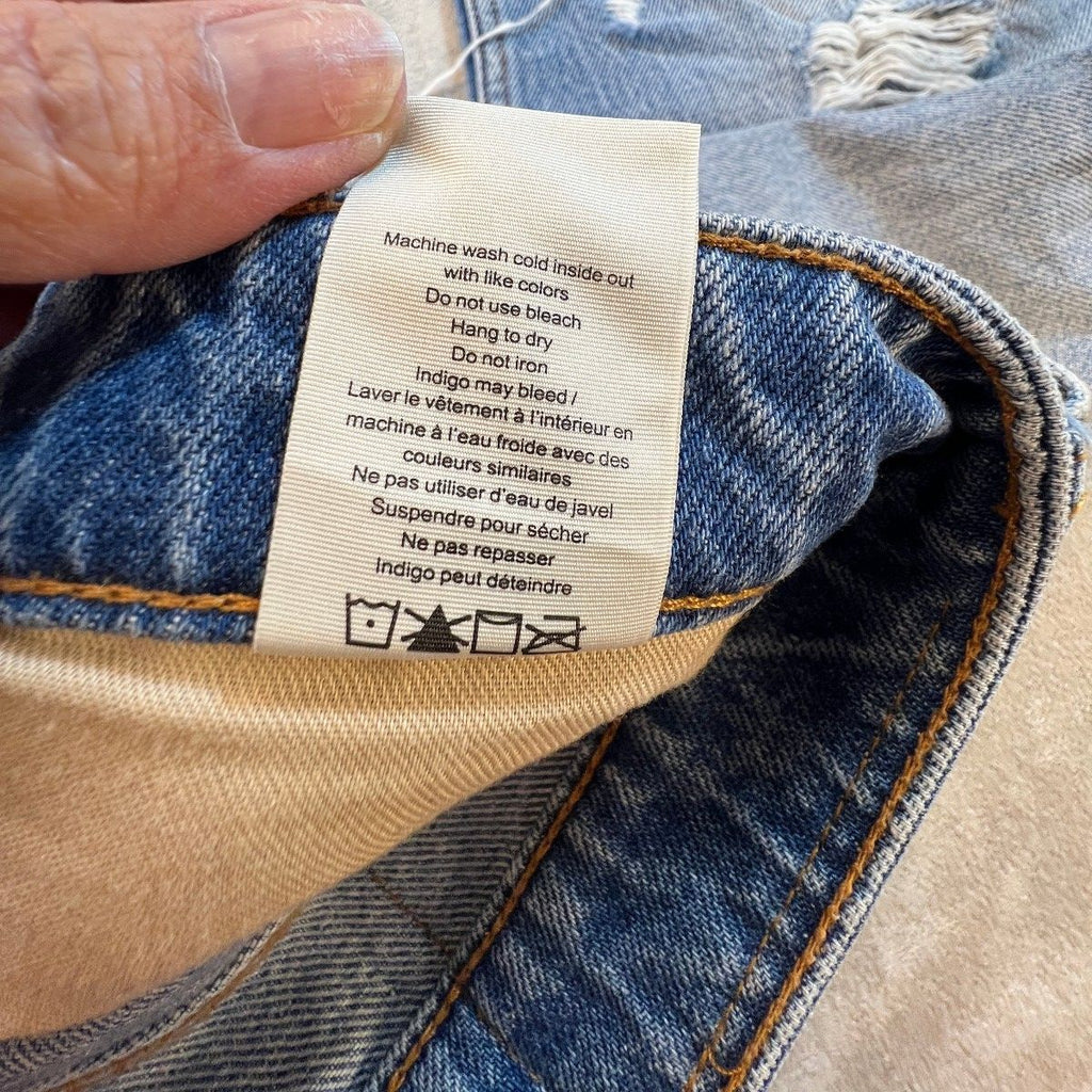 Rag & Bone Rosa Mid Rise Boyfriend Jeans Womens 29 Distressed Light Wash Denim