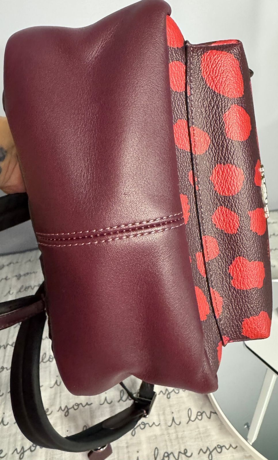 Coach Mini Backpack F39030 Wild Beast Burgundy Red NWOT