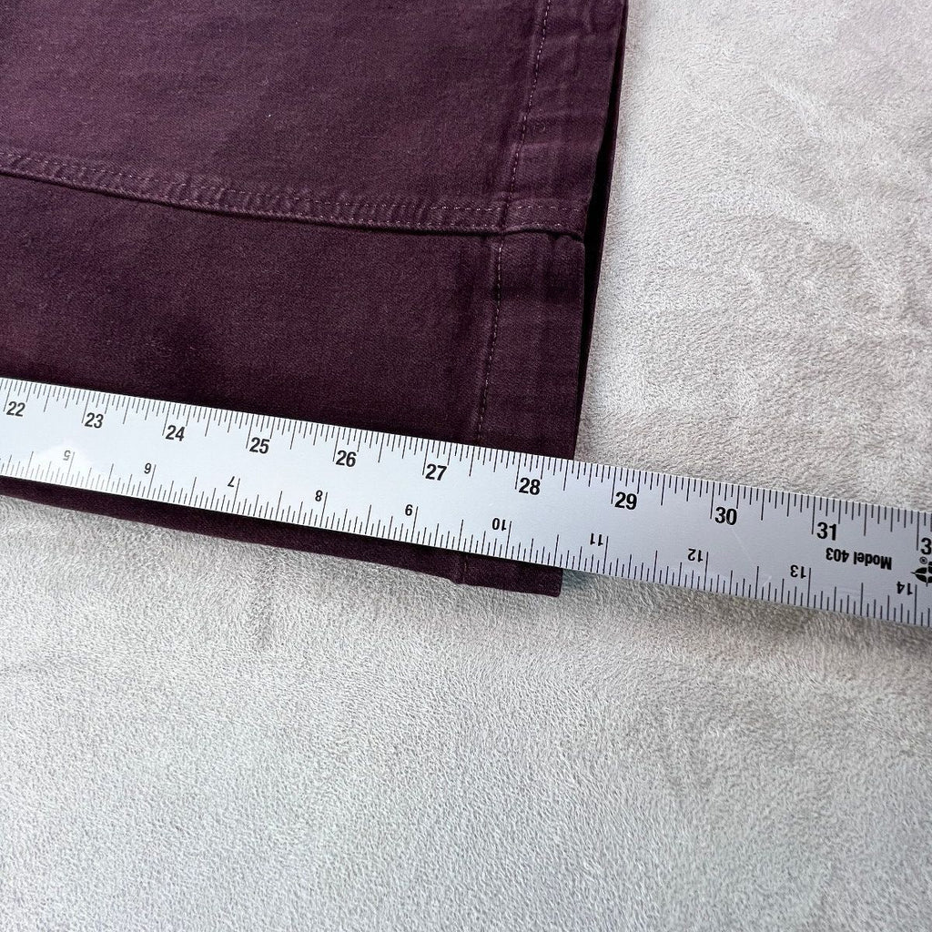 PAIGE Brooklyn Womens 27 Burgundy High Rise Wide Leg Jeans Stretch