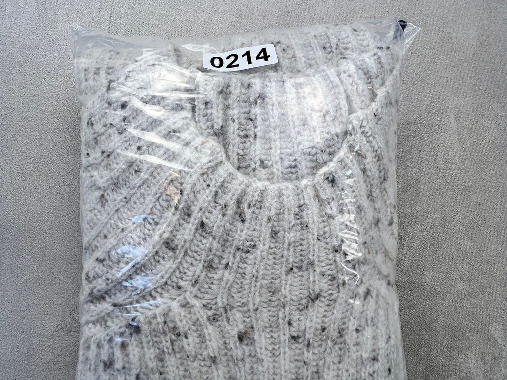 Madewell Belmont Donegal Mock Neck Sweater Oatmeal Wool Sm.