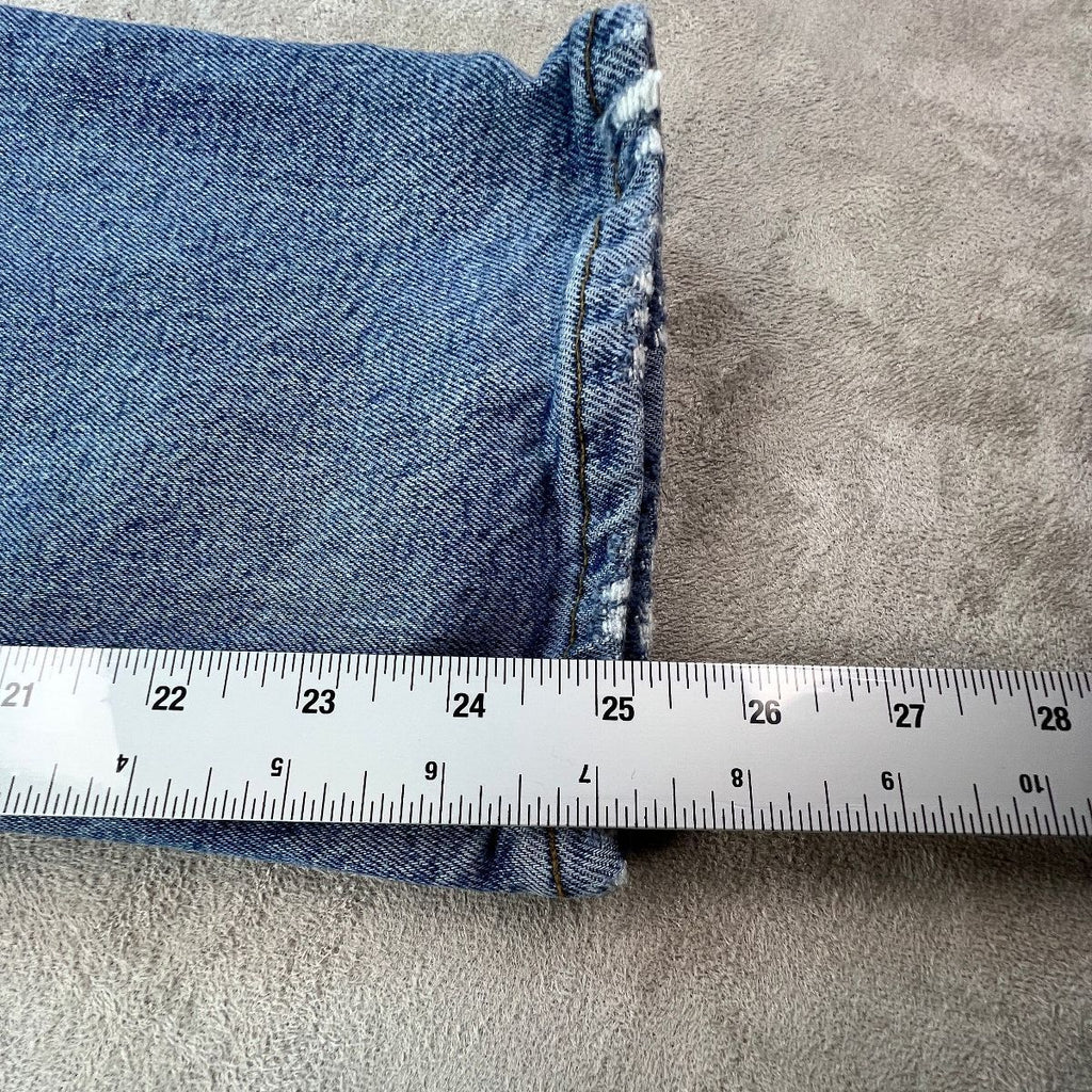 AGOLDE Wilder Jeans Womens 24 Mid Rise Straight Distressed Light Wash Organic