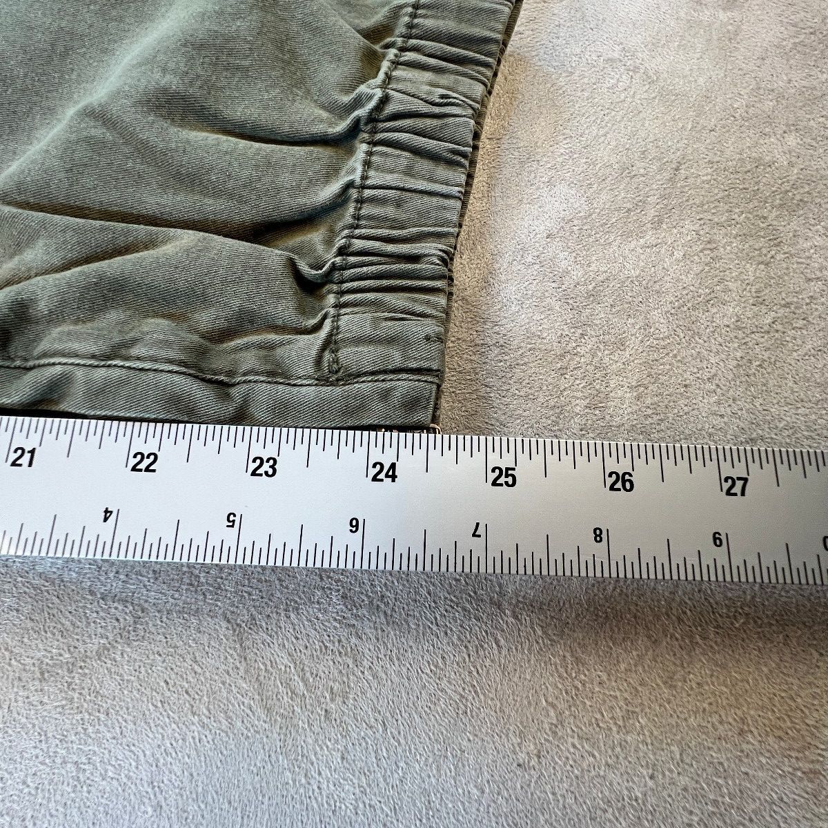 Cosmic Blue Love Womens 31 Olive Green Stretch Jogger Pants Elastic Cuff