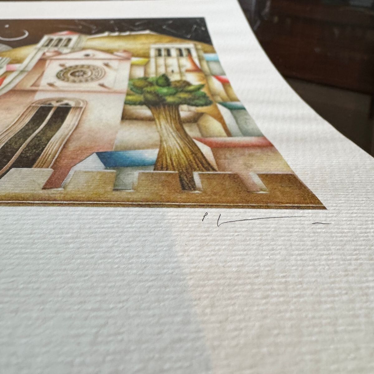 Paolo Grimaldi Signed Artist Proof Lithograph Dreaming Villages Framed Italian