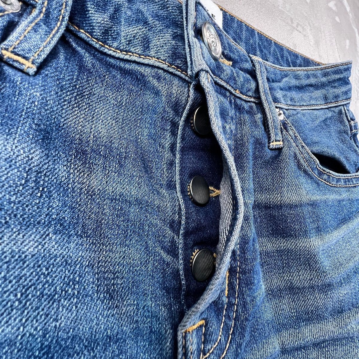 SLVRLAKE Los Angeles Lou Lou Jeans Womens 27 Mid Rise Slim Button Fly Blue