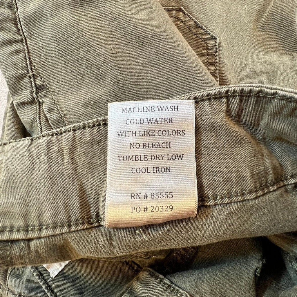 Cosmic Blue Love Womens 31 Olive Green Stretch Jogger Pants Elastic Cuff