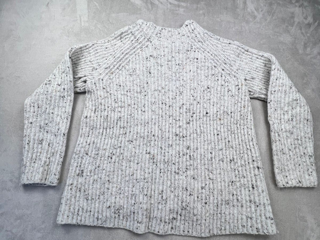 Madewell Belmont Donegal Mock Neck Sweater Oatmeal Wool Sm.