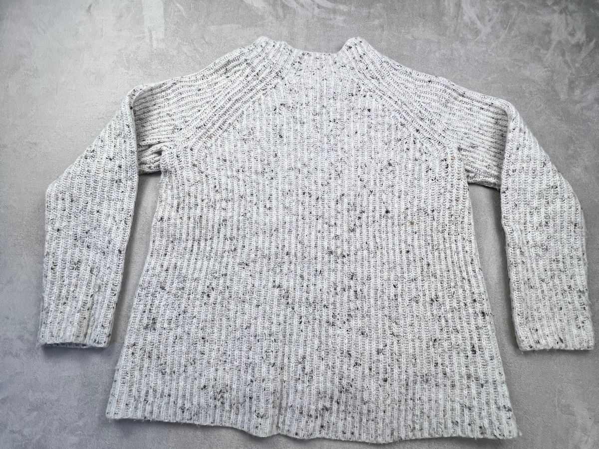 Madewell Belmont Donegal Mock Neck Sweater Oatmeal Wool Sm.