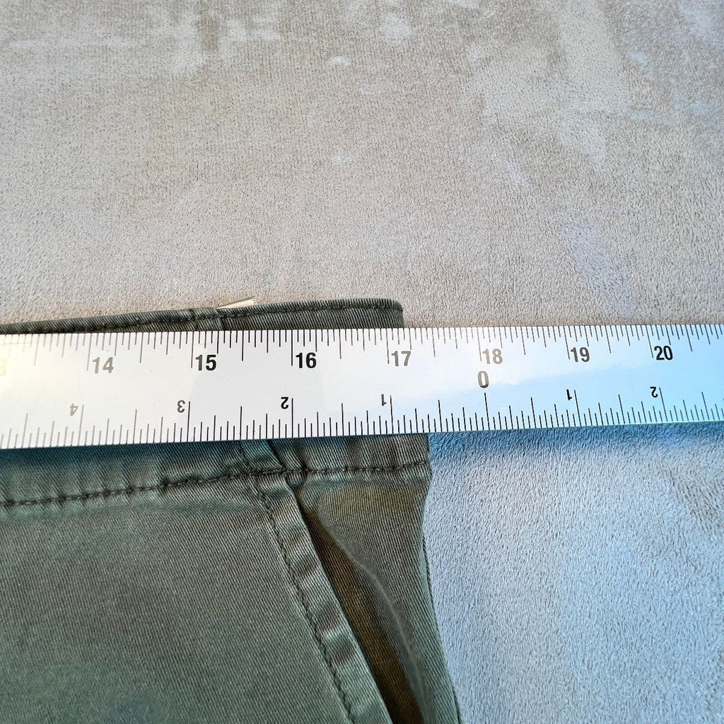 Cosmic Blue Love Womens 31 Olive Green Stretch Jogger Pants Elastic Cuff