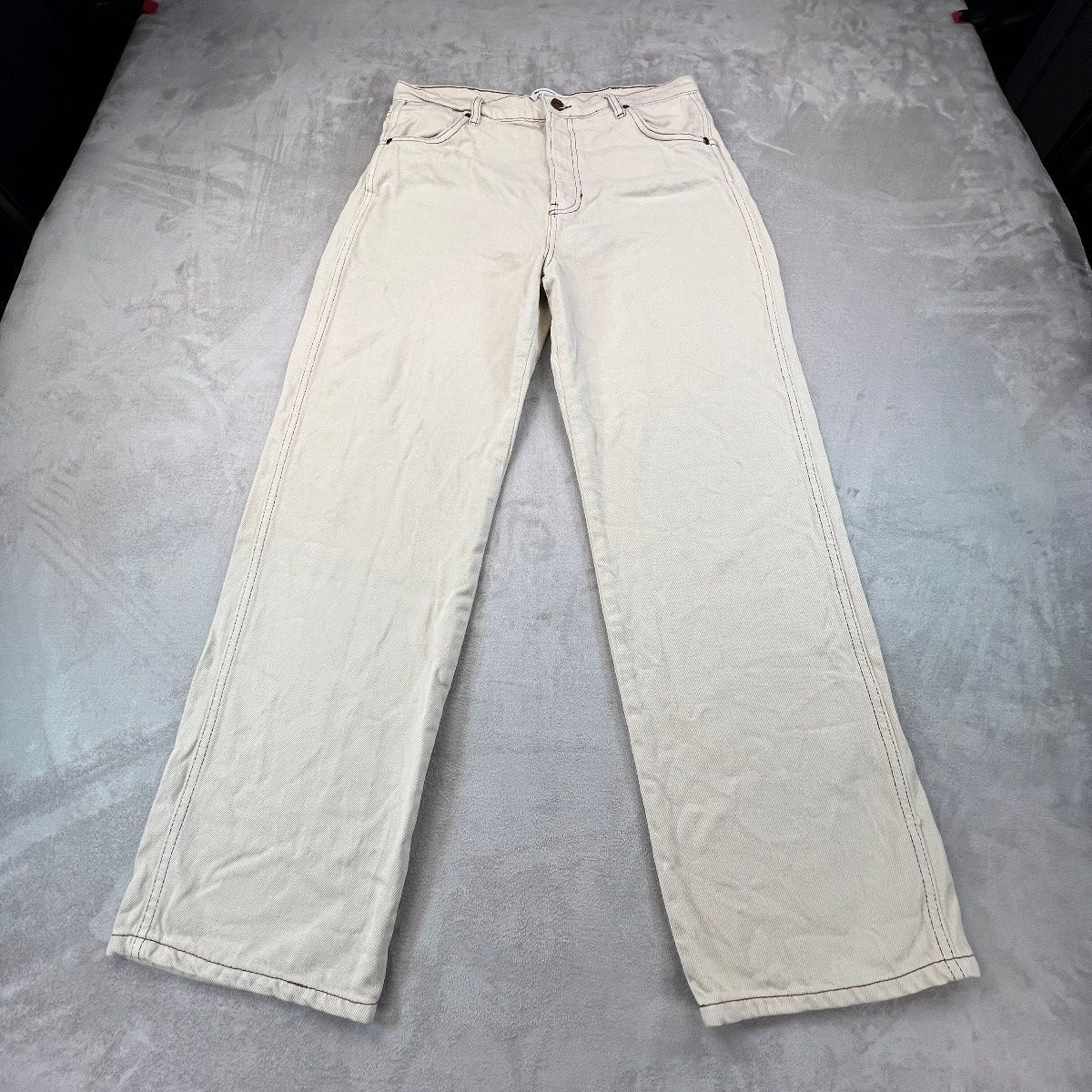 Reformation Cowboy High Rise Straight Jeans Size 30 Almond Cream Organic Cotton