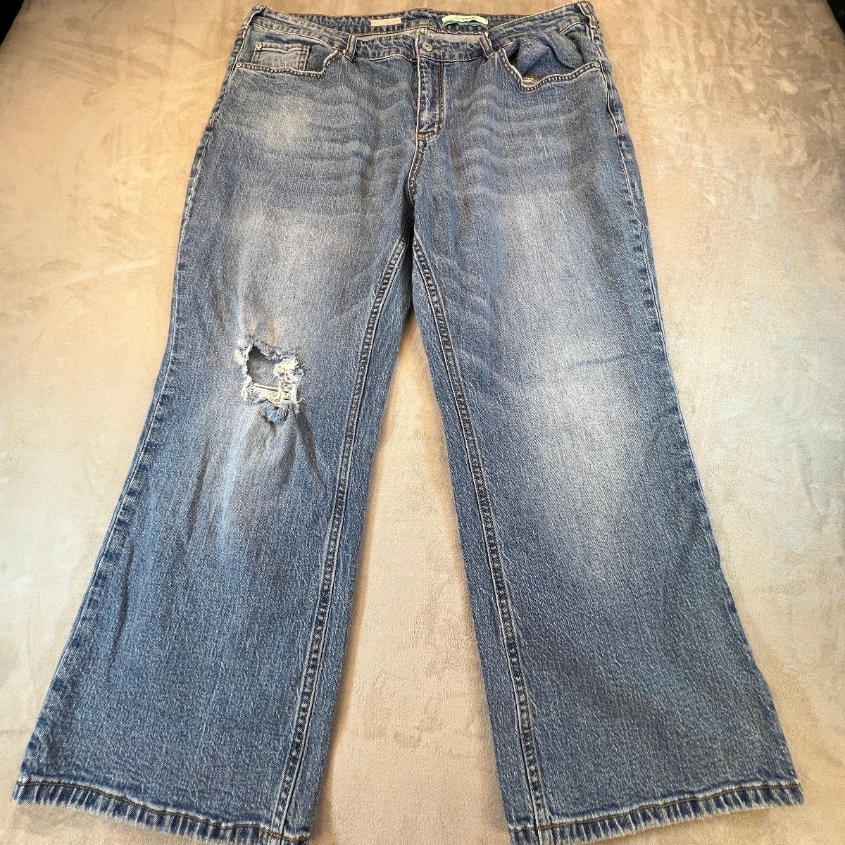 Pilcro Anthropologie Jeans Womens 20W Wide Leg Cropped Distressed Ripped Denim