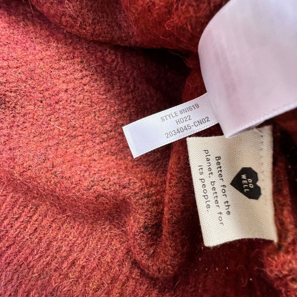 Madewell Kiawah Cable Sweater Heather Auburn Alpaca Wool 2X