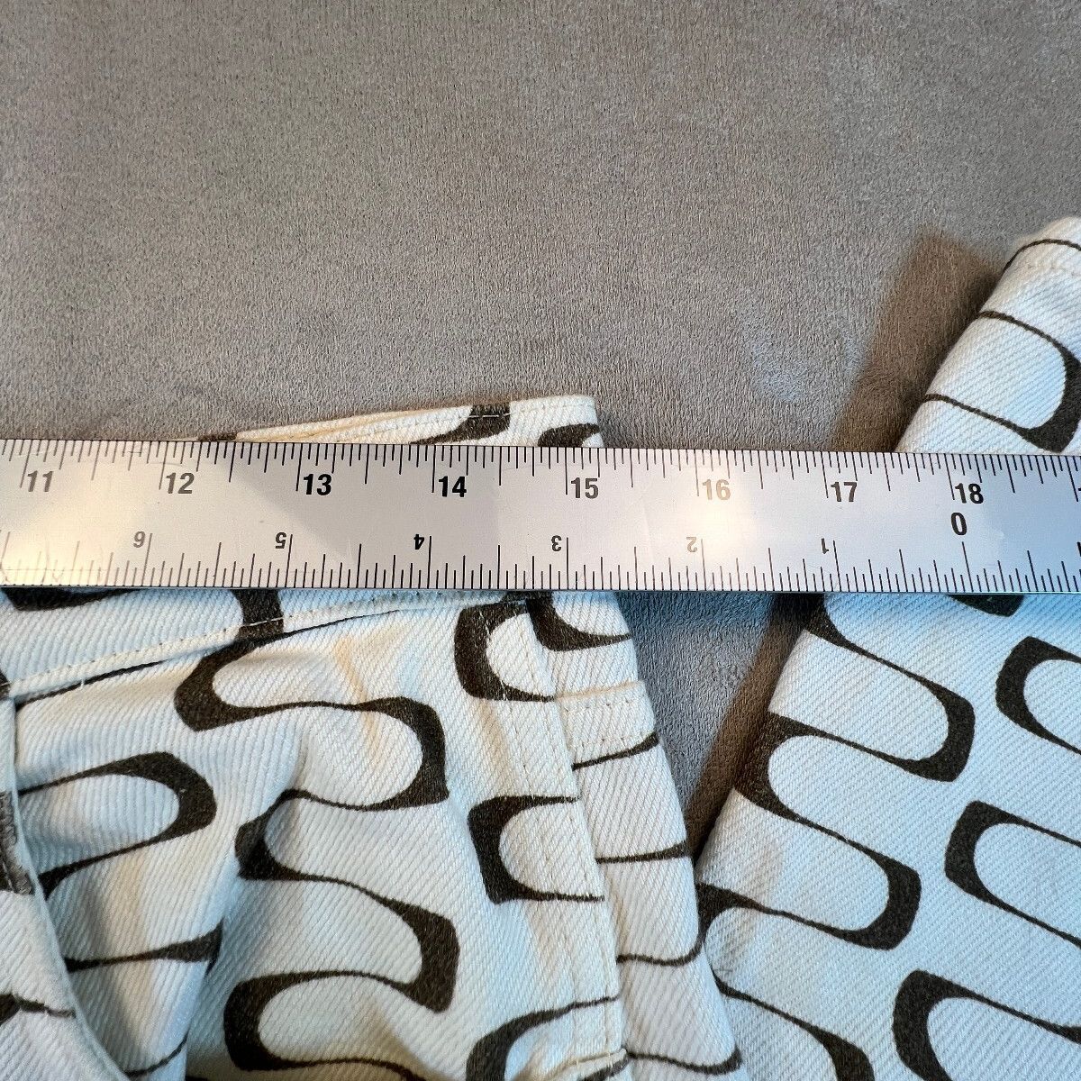 Reformation Mod High Rise Straight Jeans 28 Frequency Print Brown Ivory Organic