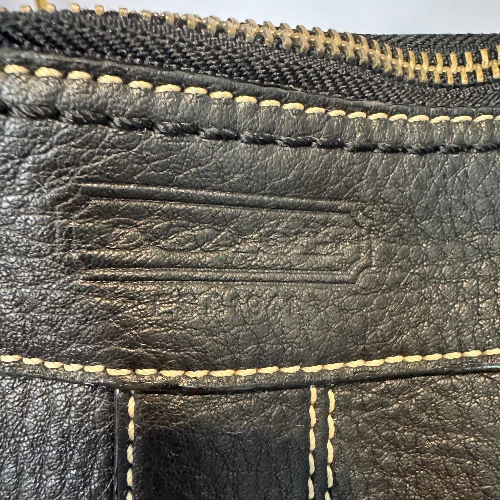 Coach Bleecker 10398 Vintage Black Leather Convertible Crossbody Shoulder Bag