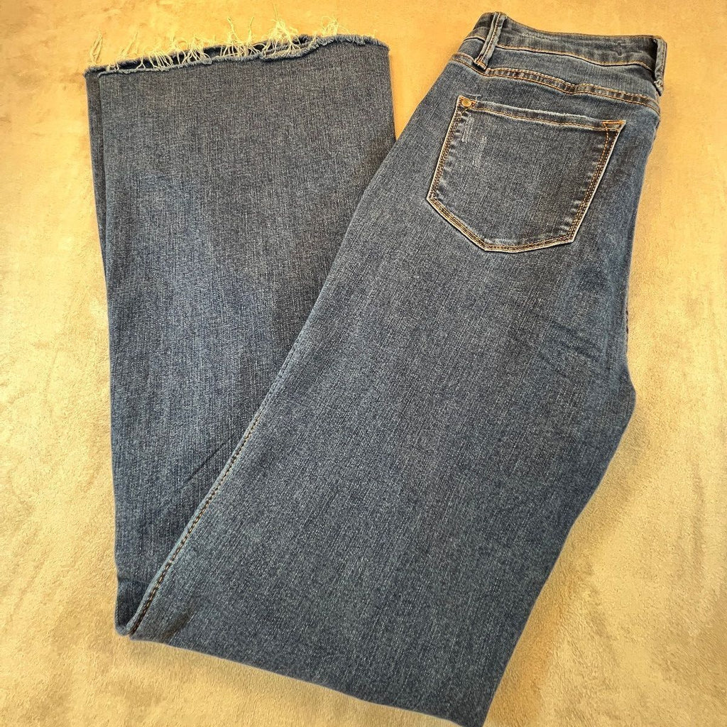 Judy Blue 9/29 High Rise Flare Jeans Long 32" Inseam Raw Frayed Hem JB88611