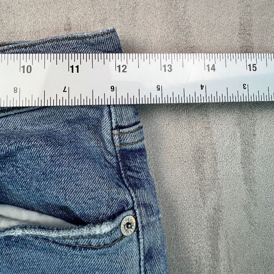 AGOLDE Wilder Jeans Womens 24 Mid Rise Straight Distressed Light Wash Organic