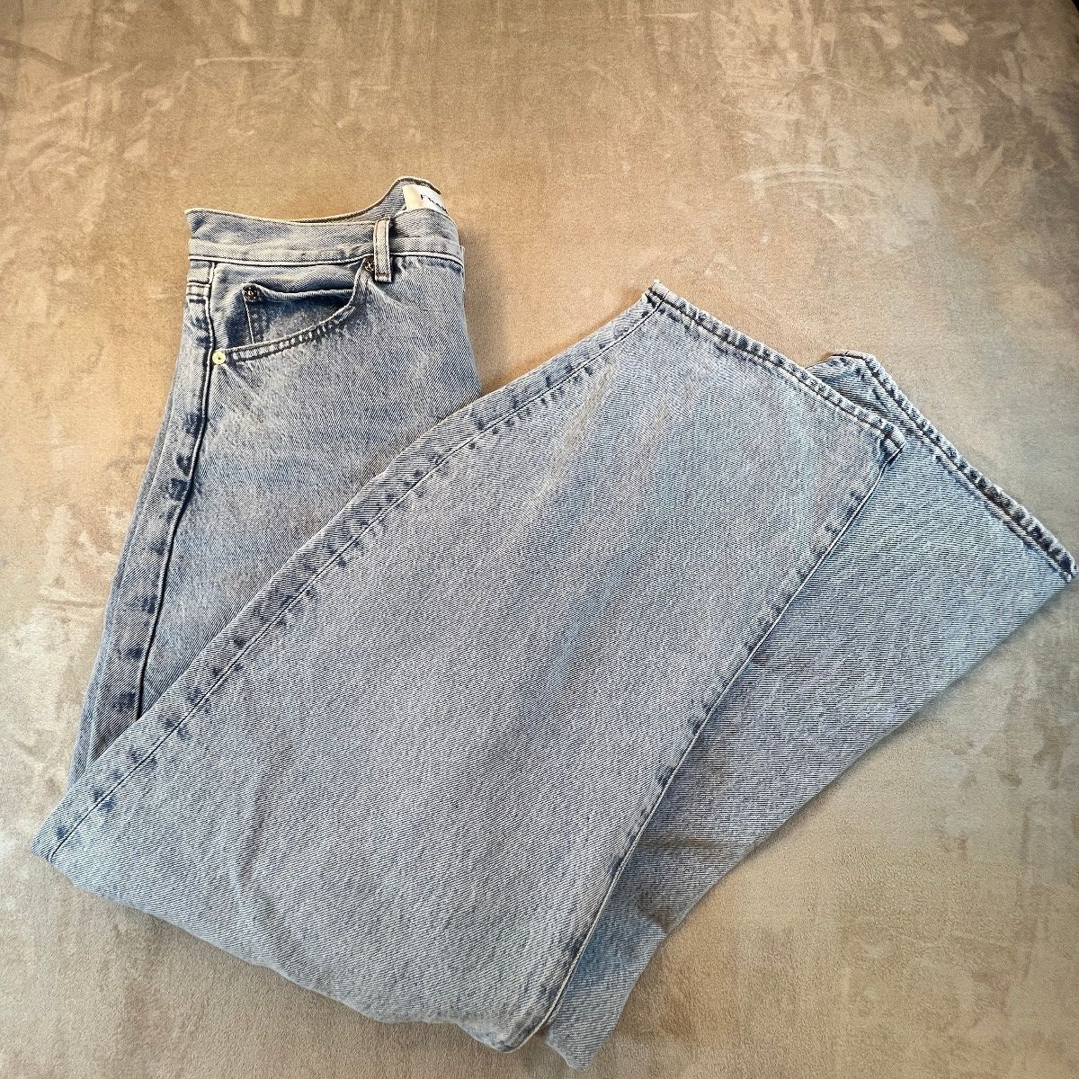 FRAME The Bubble Jeans 29 Outlaw Light Wash High Rise Barrel Leg 100% Cotton
