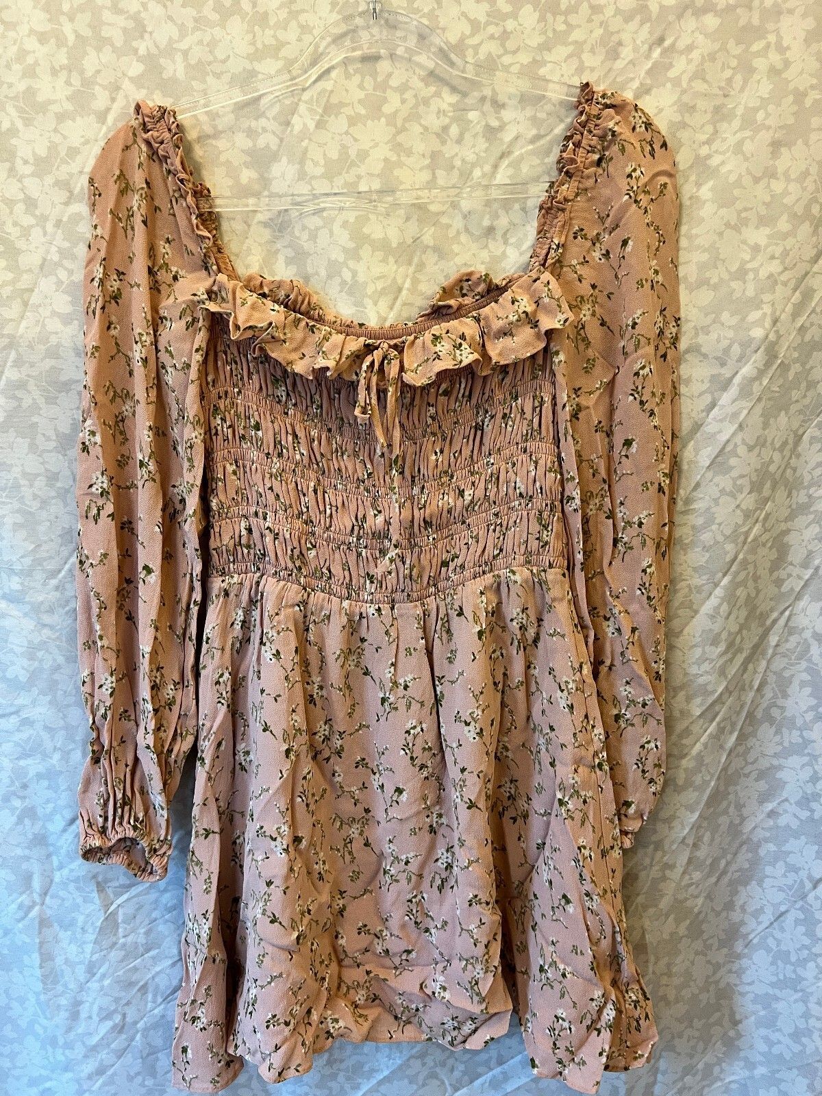 Reformation Morris Mini Dress 4 Melody Pink Floral Smocked Ruffle Cottagecore