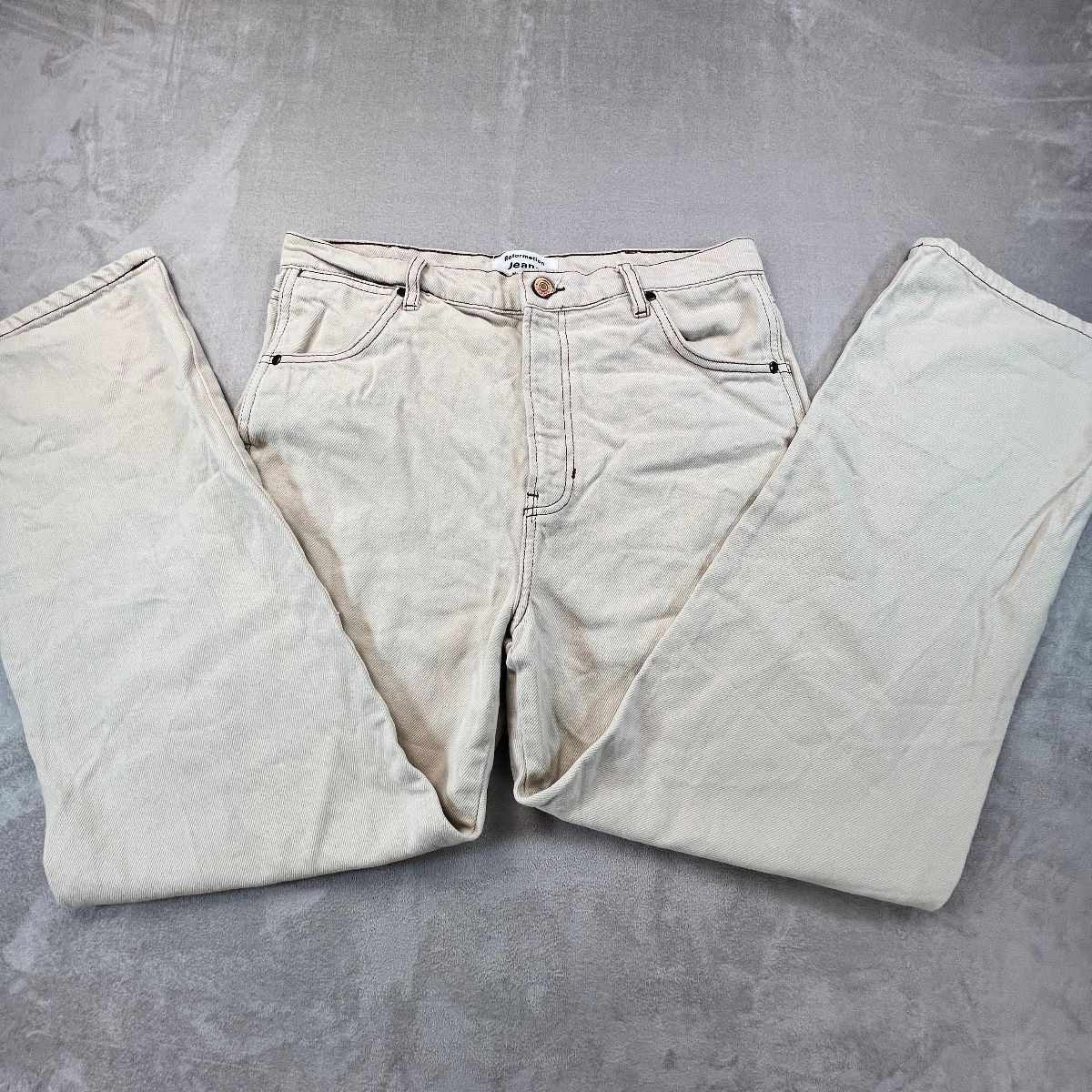 Reformation Cowboy High Rise Straight Jeans Size 30 Almond Cream Organic Cotton