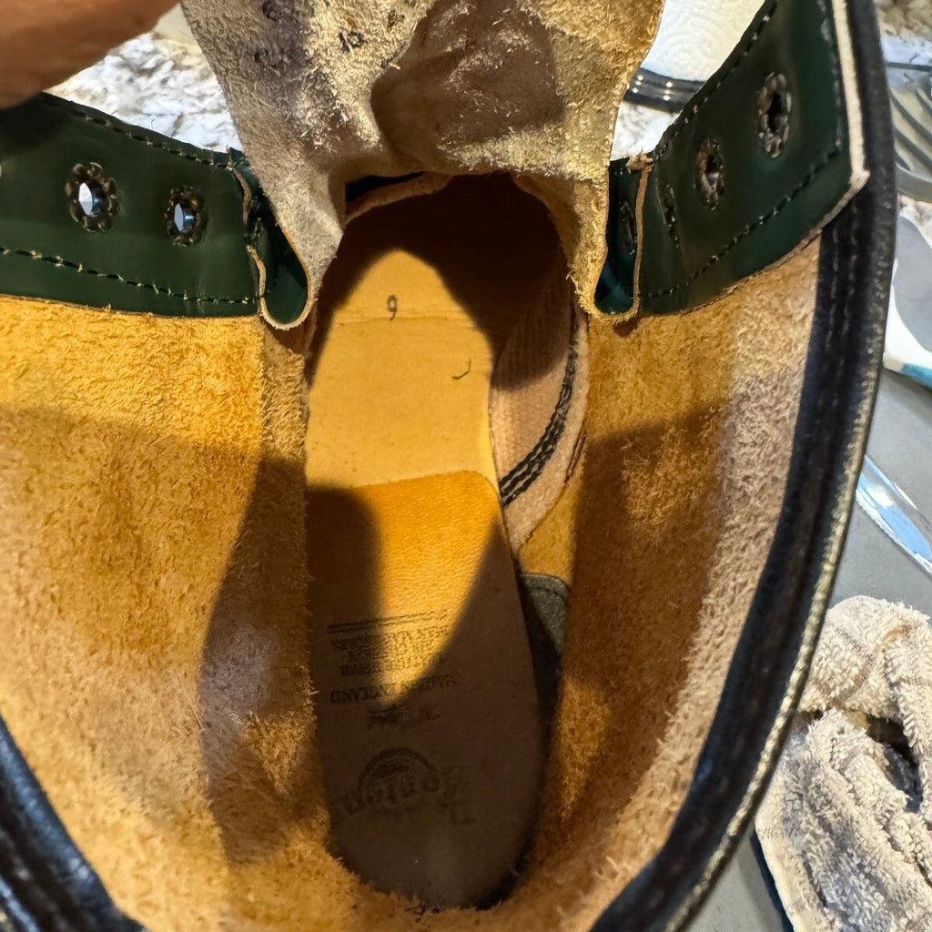 Vintage Dr Martens 1460 Boots UK 9 US 10 Green Leather Made England 8 Eye