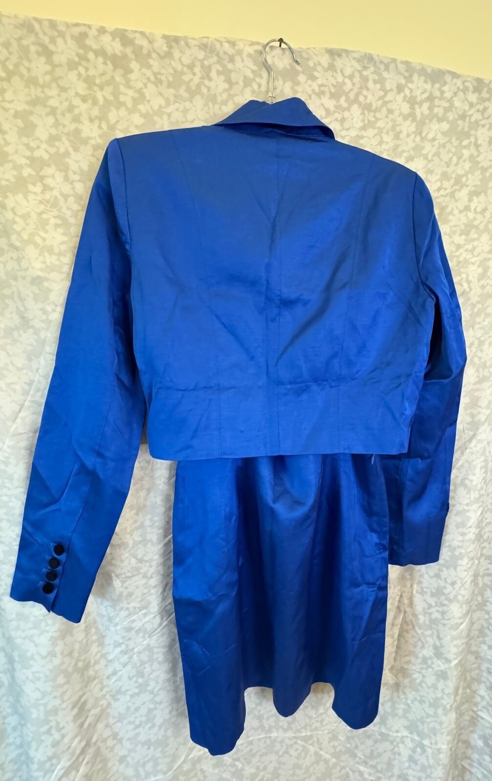 Mare Mare Anthropologie Blazer Mini Skirt Set M NWT Cobalt Blue Linen Blend