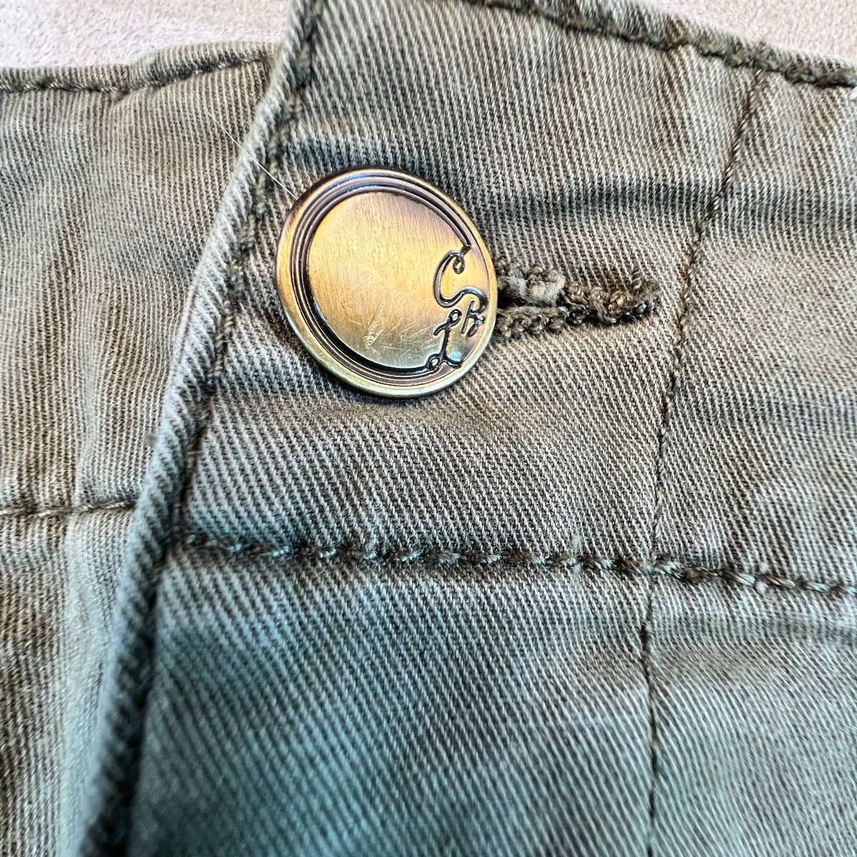Cosmic Blue Love Womens 31 Olive Green Stretch Jogger Pants Elastic Cuff
