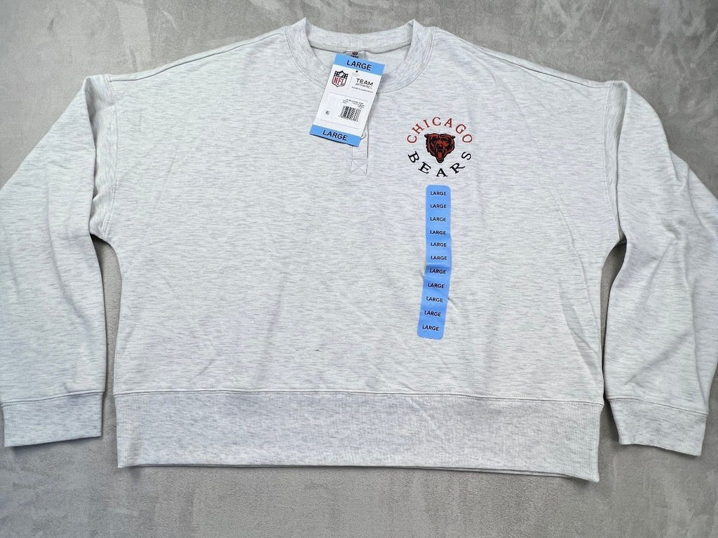 Chicago Bears Women Crewneck Sweatshirt Gray NFL NWT Large