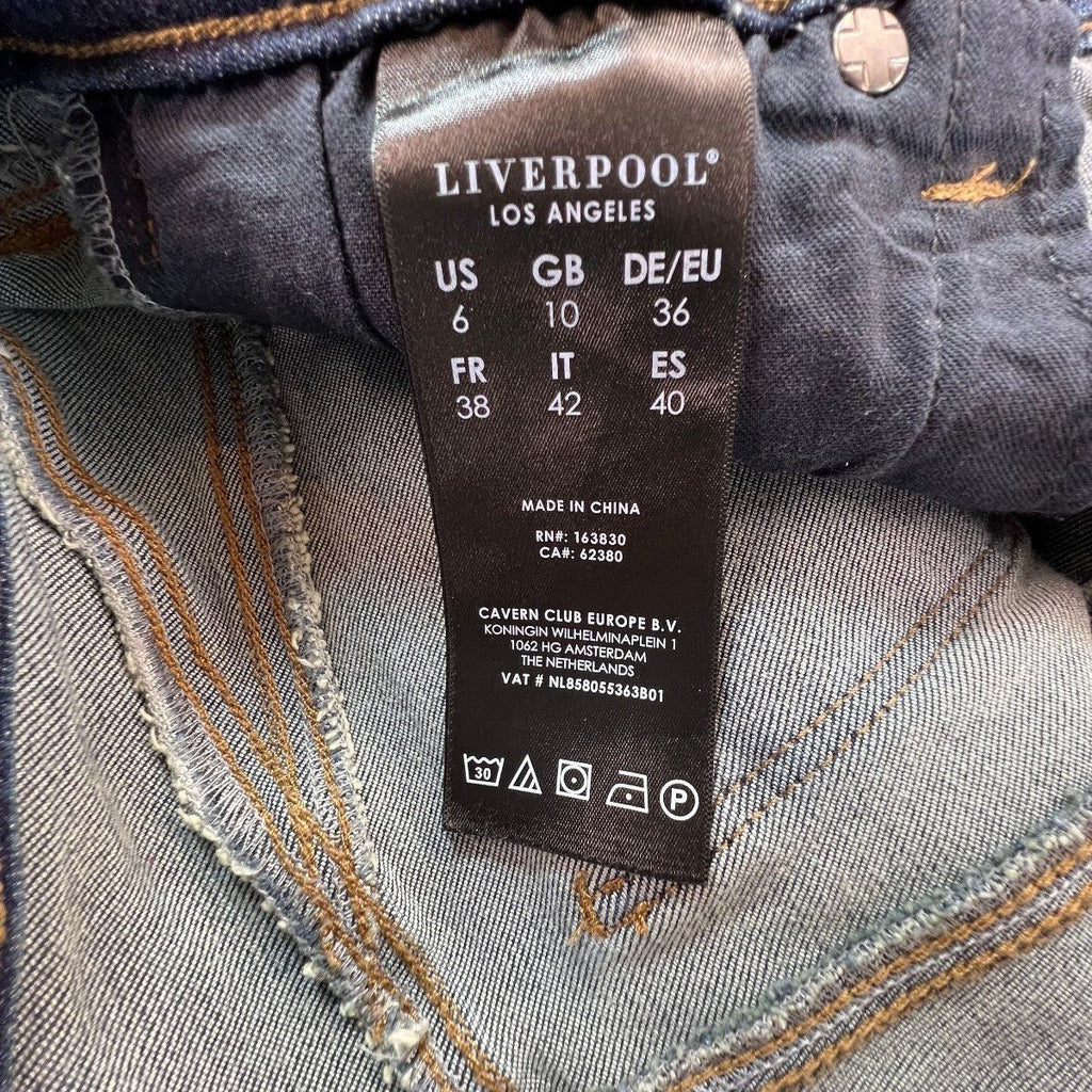 Liverpool The Hugger Skinny Jeans Womens 6 / 28 Blue Stretch Denim Mid Rise