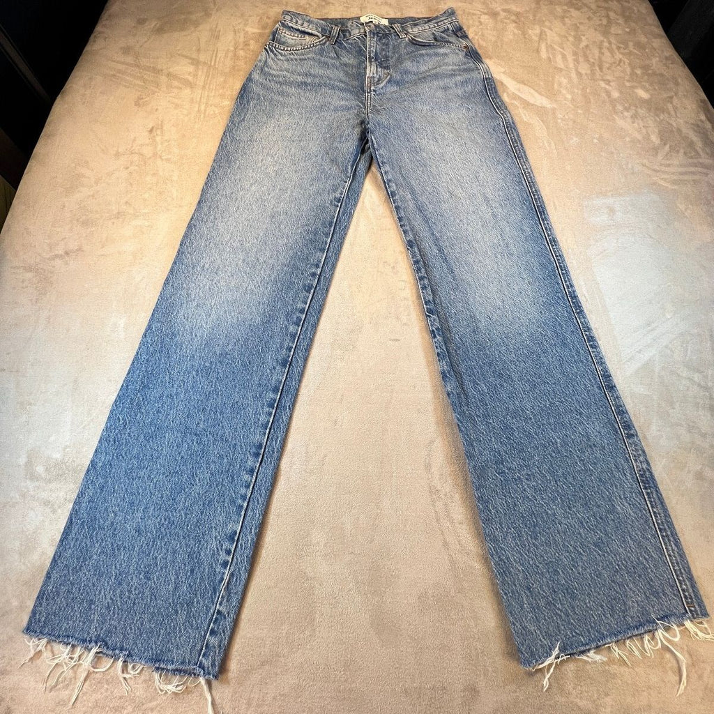Reformation Val 90s Jeans 27 Colorado Mid Rise Straight Leg Raw Hem Tencel