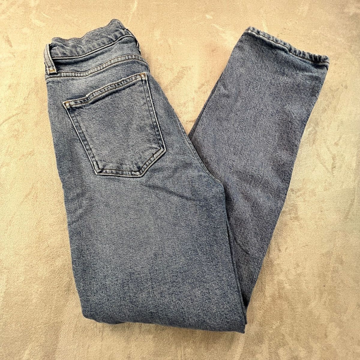 AGOLDE Wilder Jeans Womens 24 Mid Rise Straight Distressed Light Wash Organic
