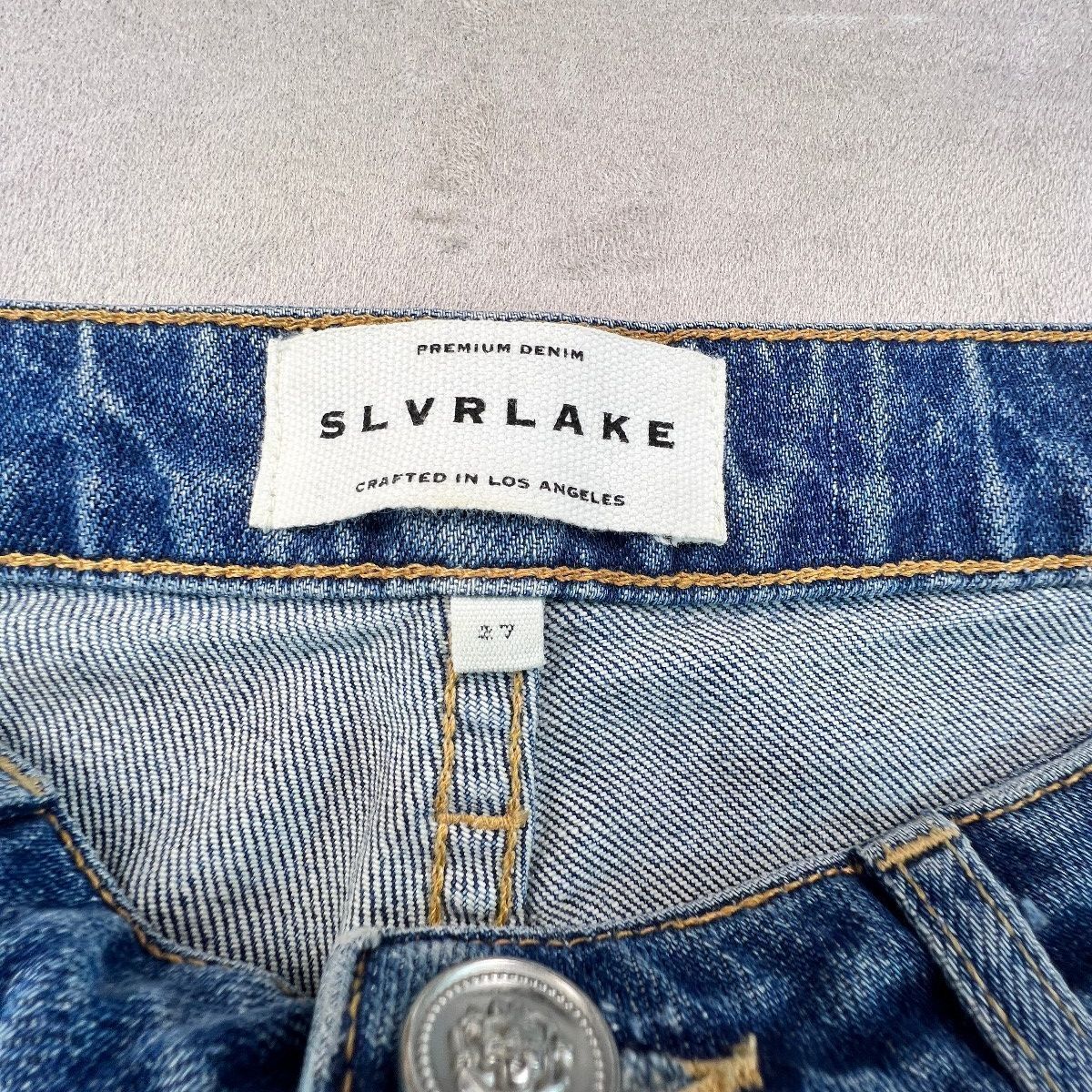 SLVRLAKE Los Angeles Lou Lou Jeans Womens 27 Mid Rise Slim Button Fly Blue