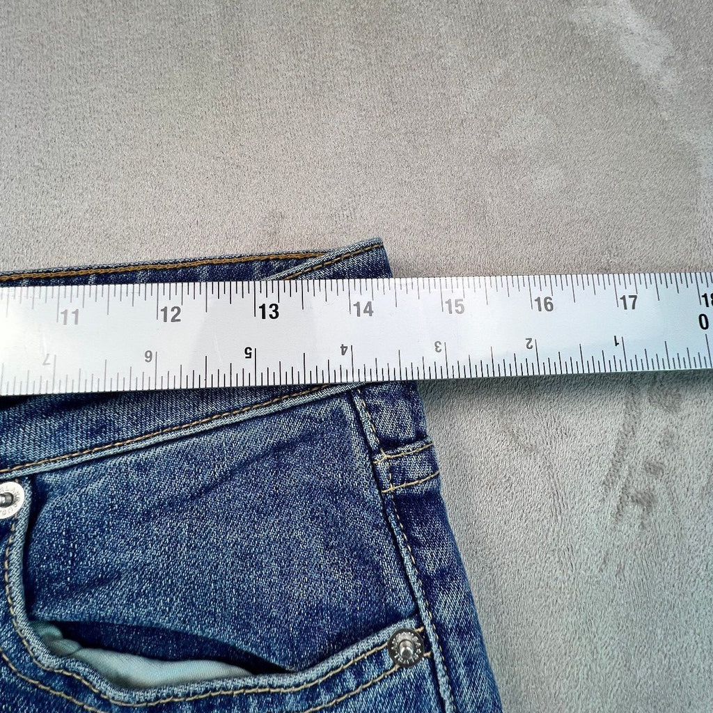 SLVRLAKE Los Angeles Lou Lou Jeans Womens 27 Mid Rise Slim Button Fly Blue