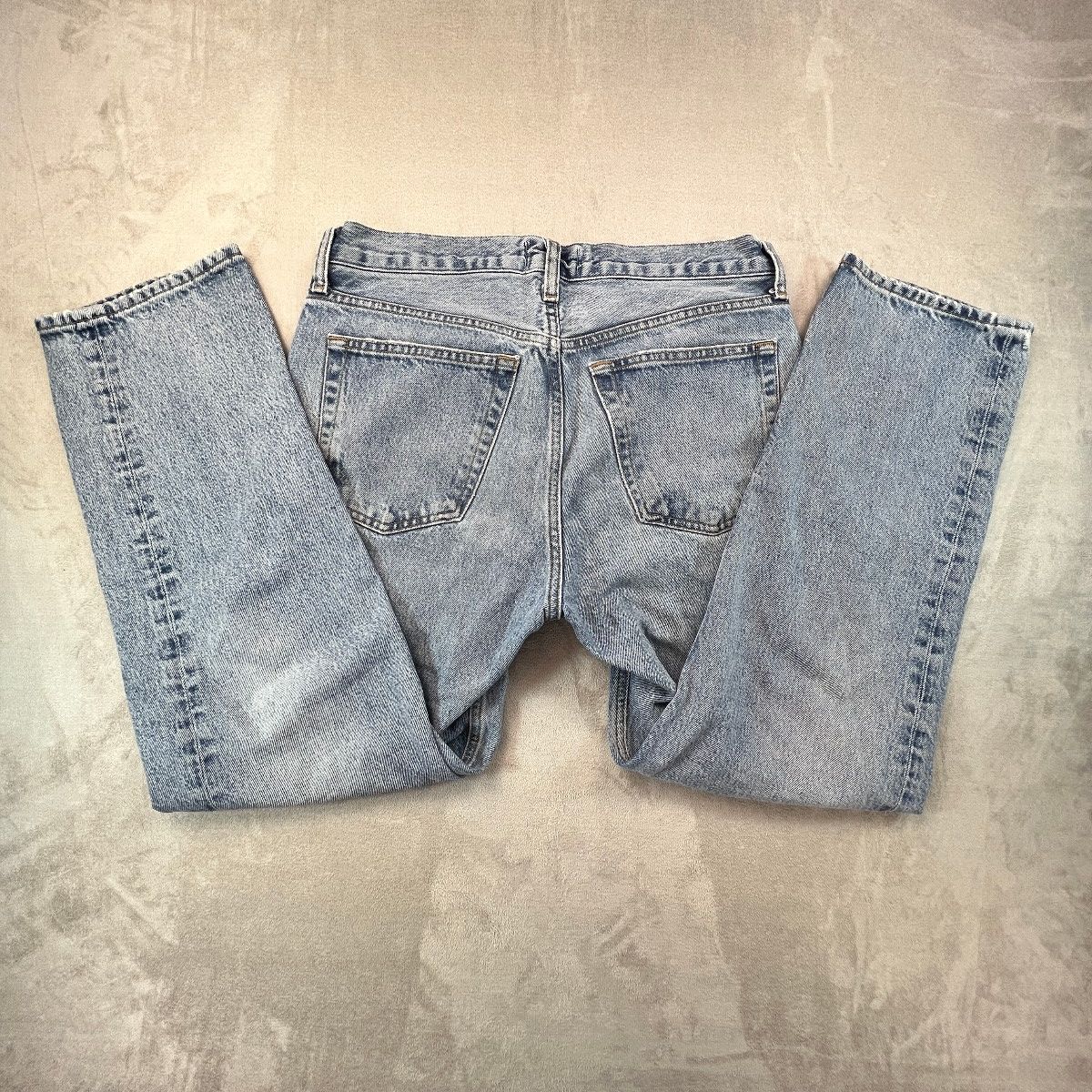 AGOLDE Wyman Jeans Womens 26 Straight Leg Organic Cotton Light Wash Button Fly