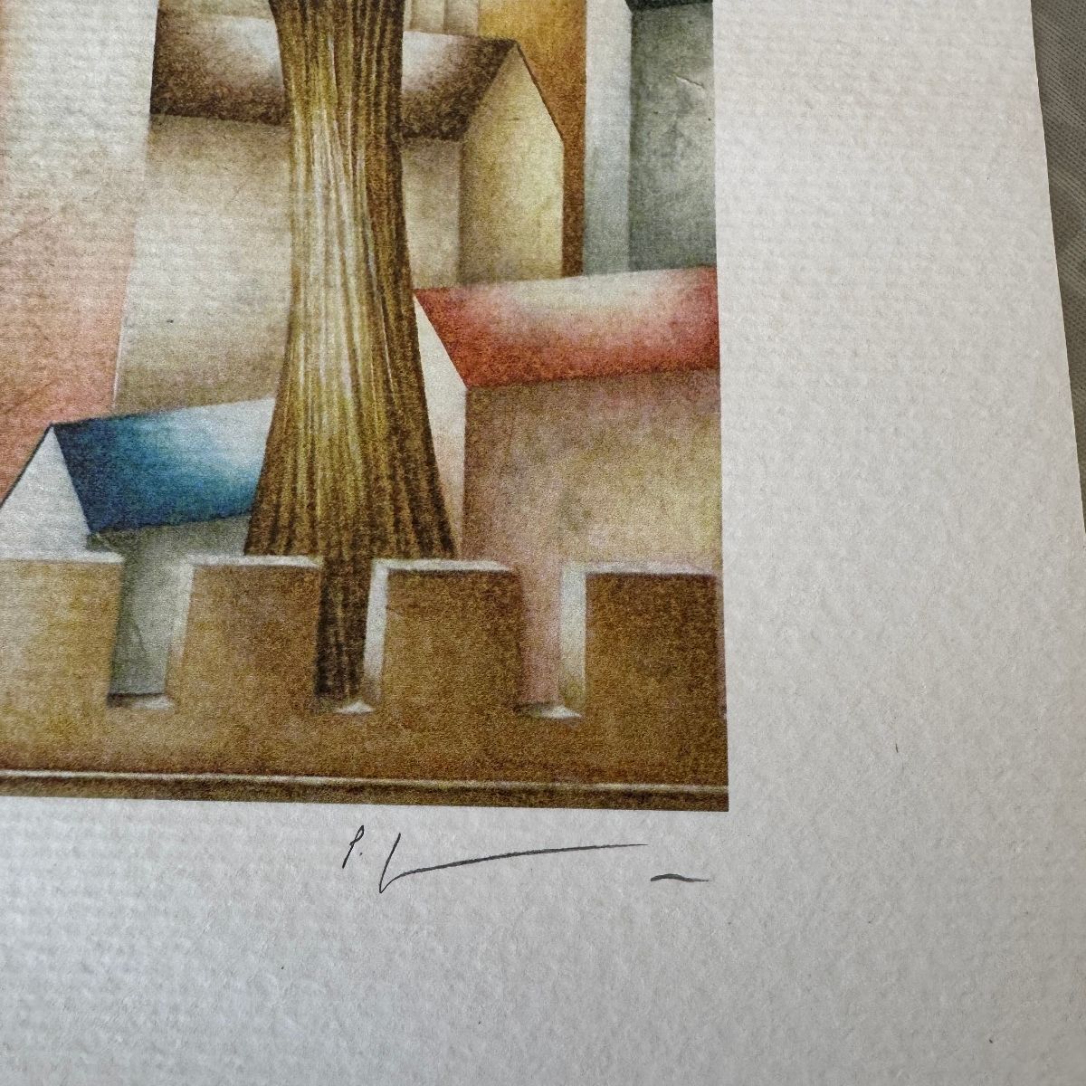 Paolo Grimaldi Signed Artist Proof Lithograph Dreaming Villages Framed Italian