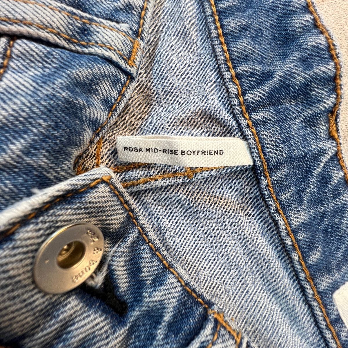 Rag & Bone Rosa Mid Rise Boyfriend Jeans Womens 29 Distressed Light Wash Denim