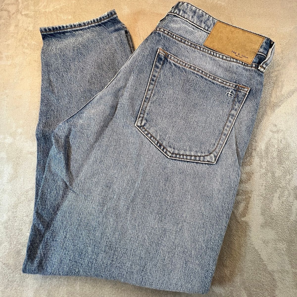 Rag & Bone Rosa Mid Rise Boyfriend Jeans Womens 29 Distressed Light Wash Denim