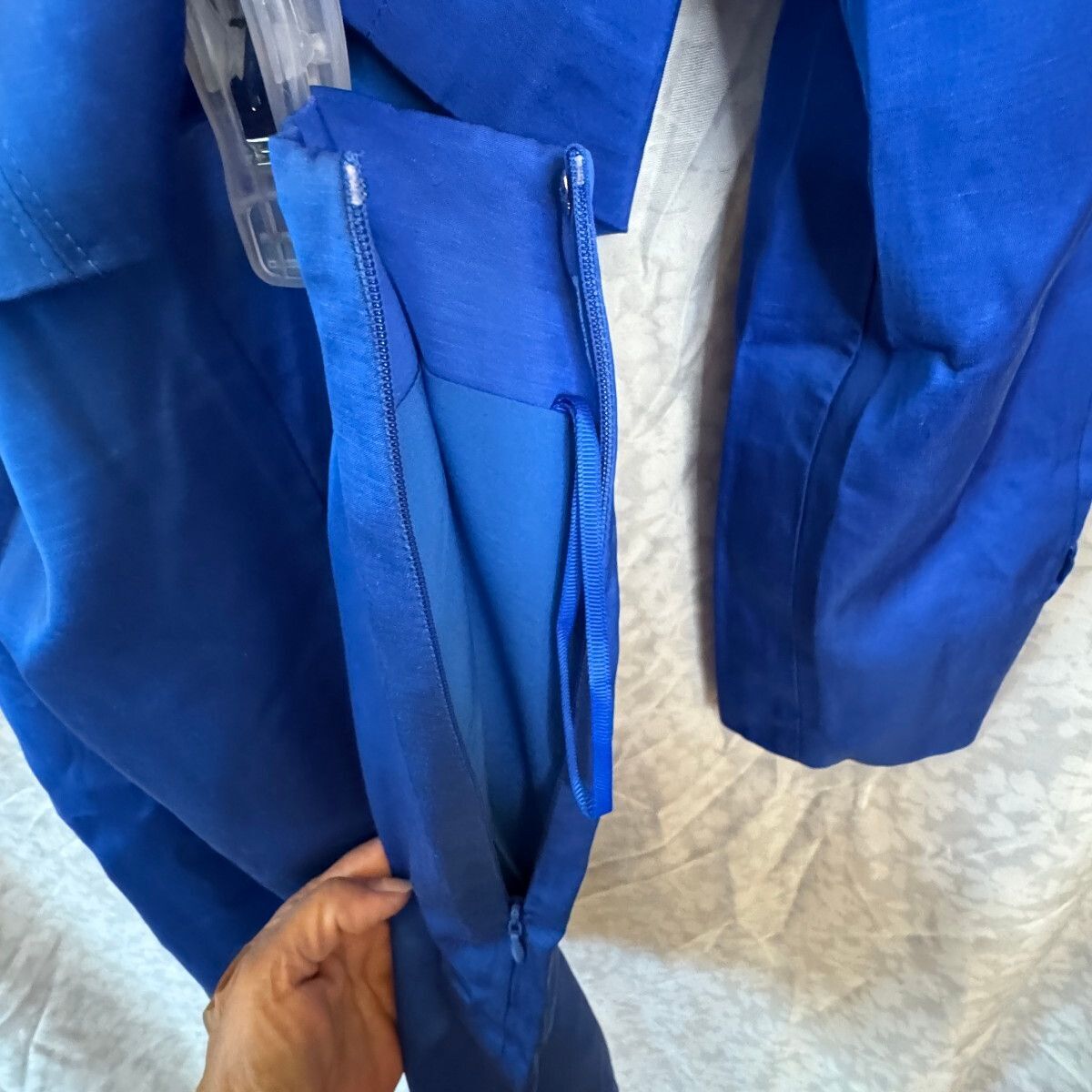 Mare Mare Anthropologie Blazer Mini Skirt Set M NWT Cobalt Blue Linen Blend