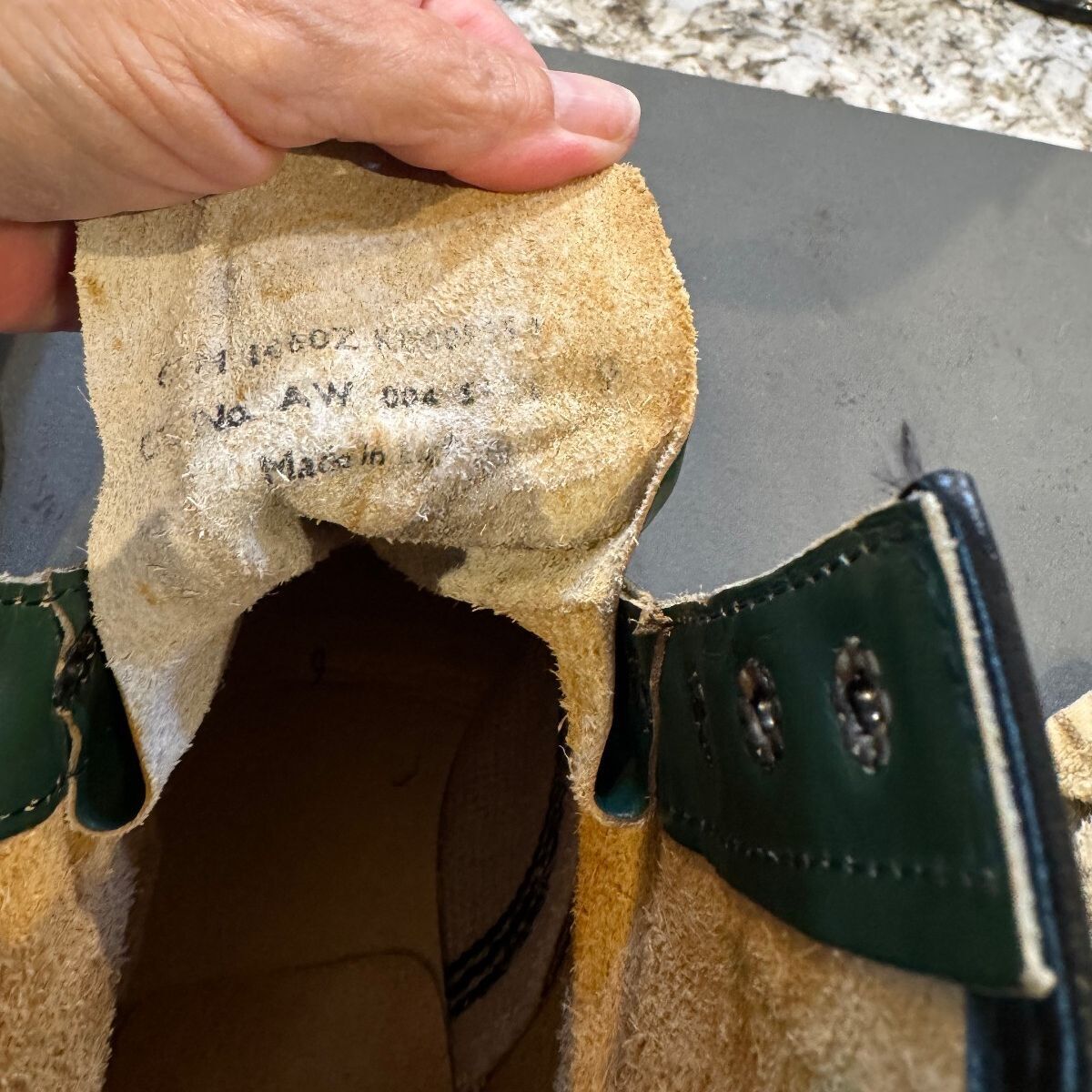 Vintage Dr Martens 1460 Boots UK 9 US 10 Green Leather Made England 8 Eye