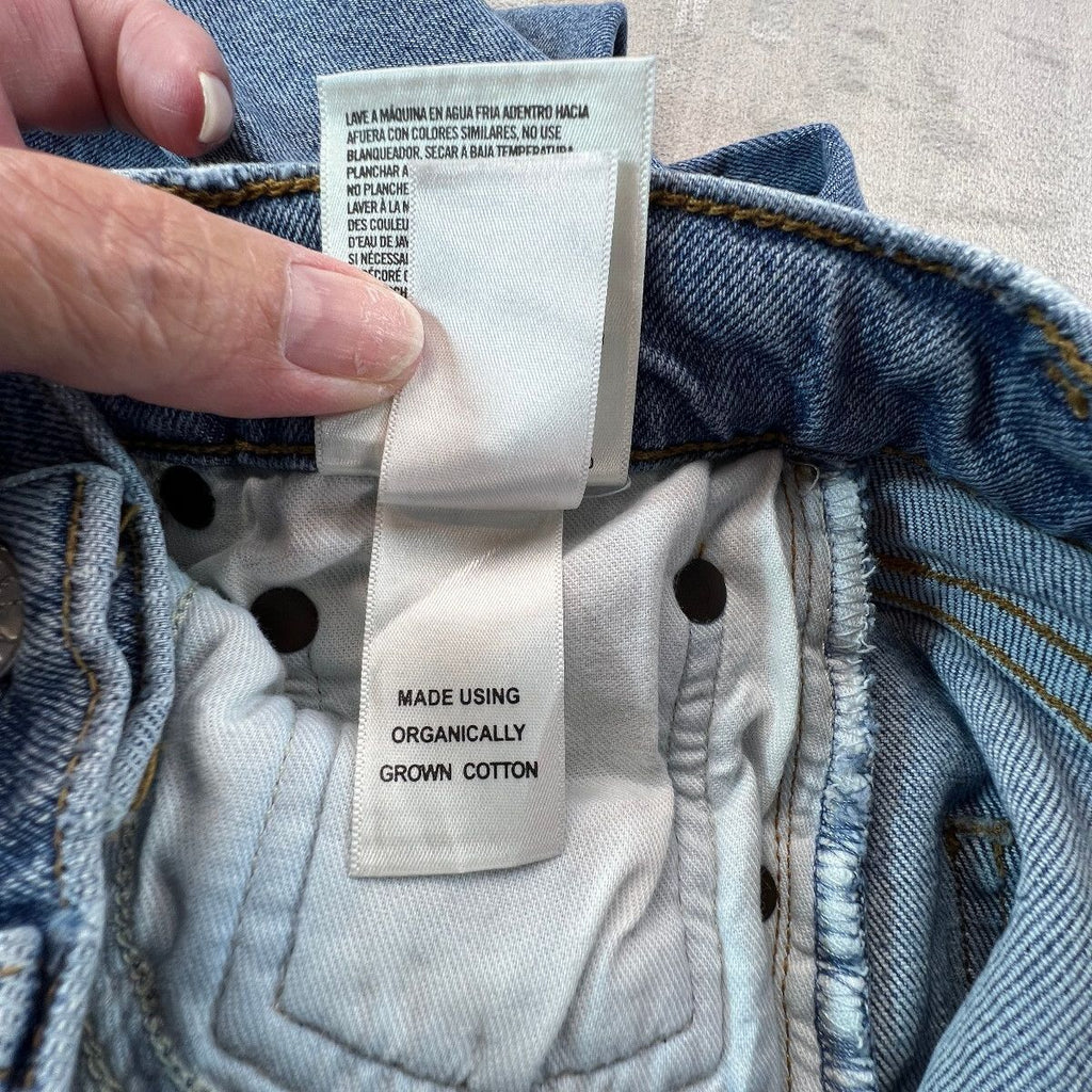 AGOLDE Wilder Jeans Womens 24 Mid Rise Straight Distressed Light Wash Organic