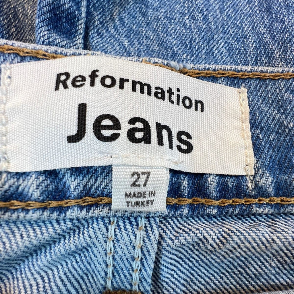 Reformation Val 90s Jeans 27 Colorado Mid Rise Straight Leg Raw Hem Tencel