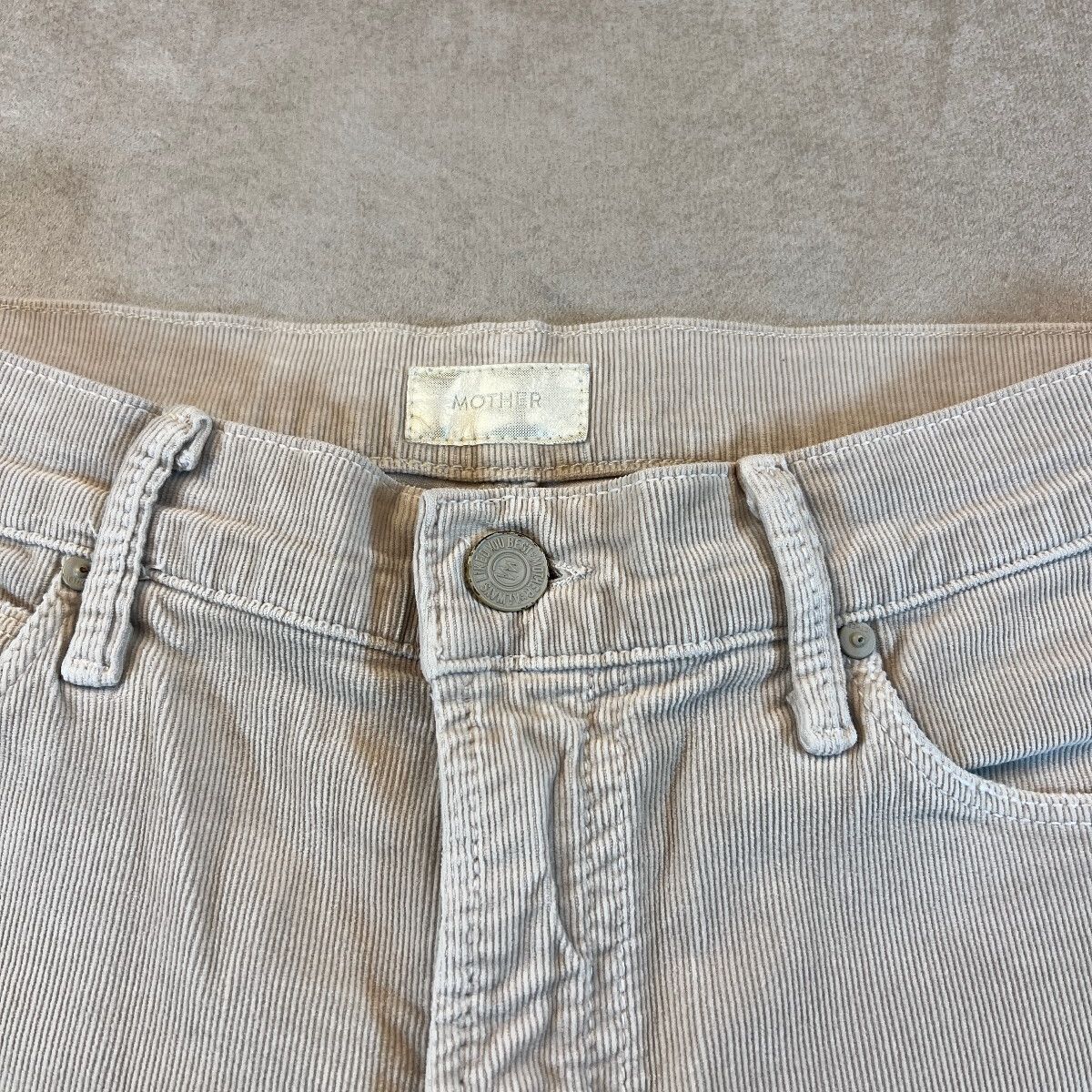 MOTHER The Charmer Hopscotch Corduroy Pant 26 Beige Skinny