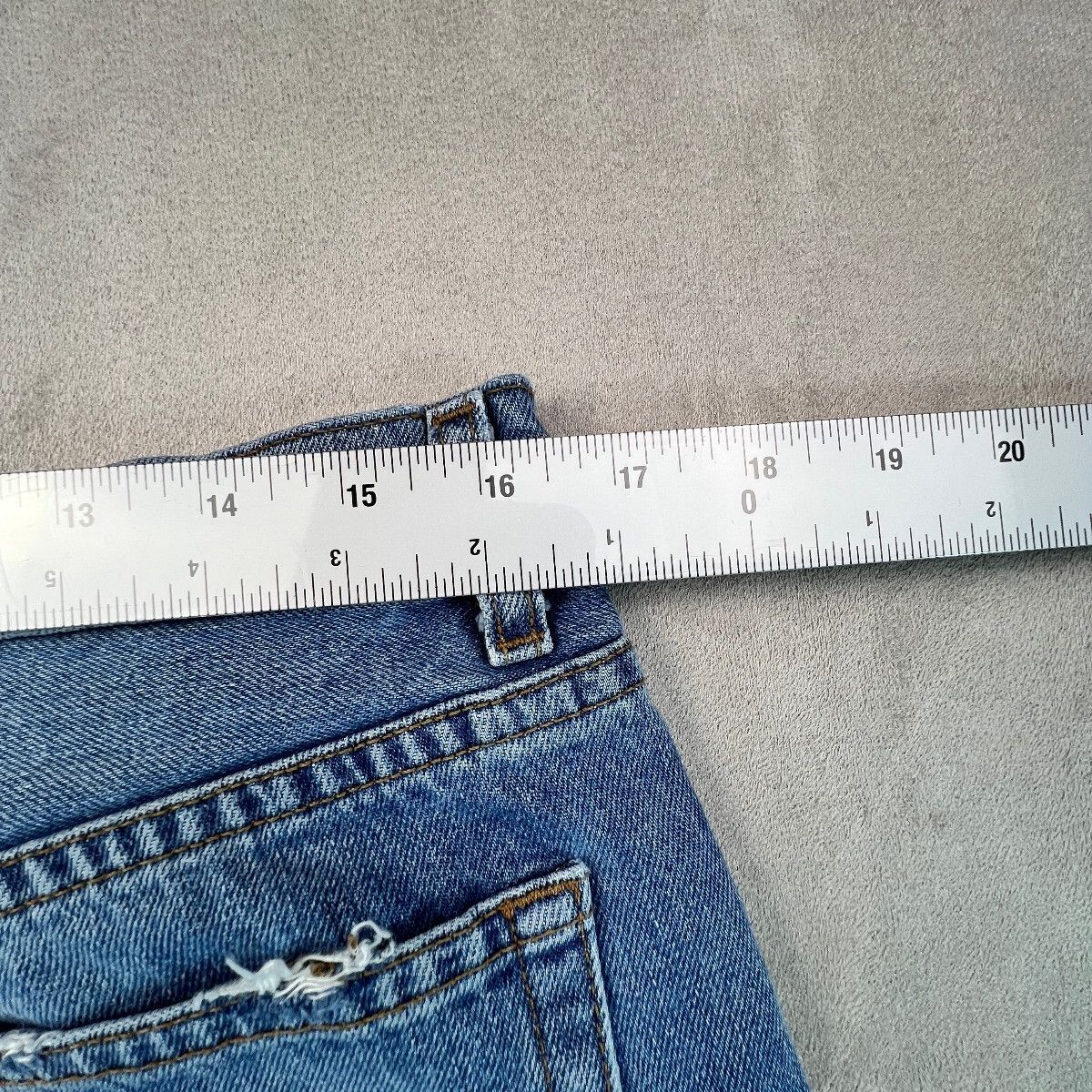 Reformation Julia Jeans Womens 31 Blue Distressed Raw Hem Straight Leg Made USA