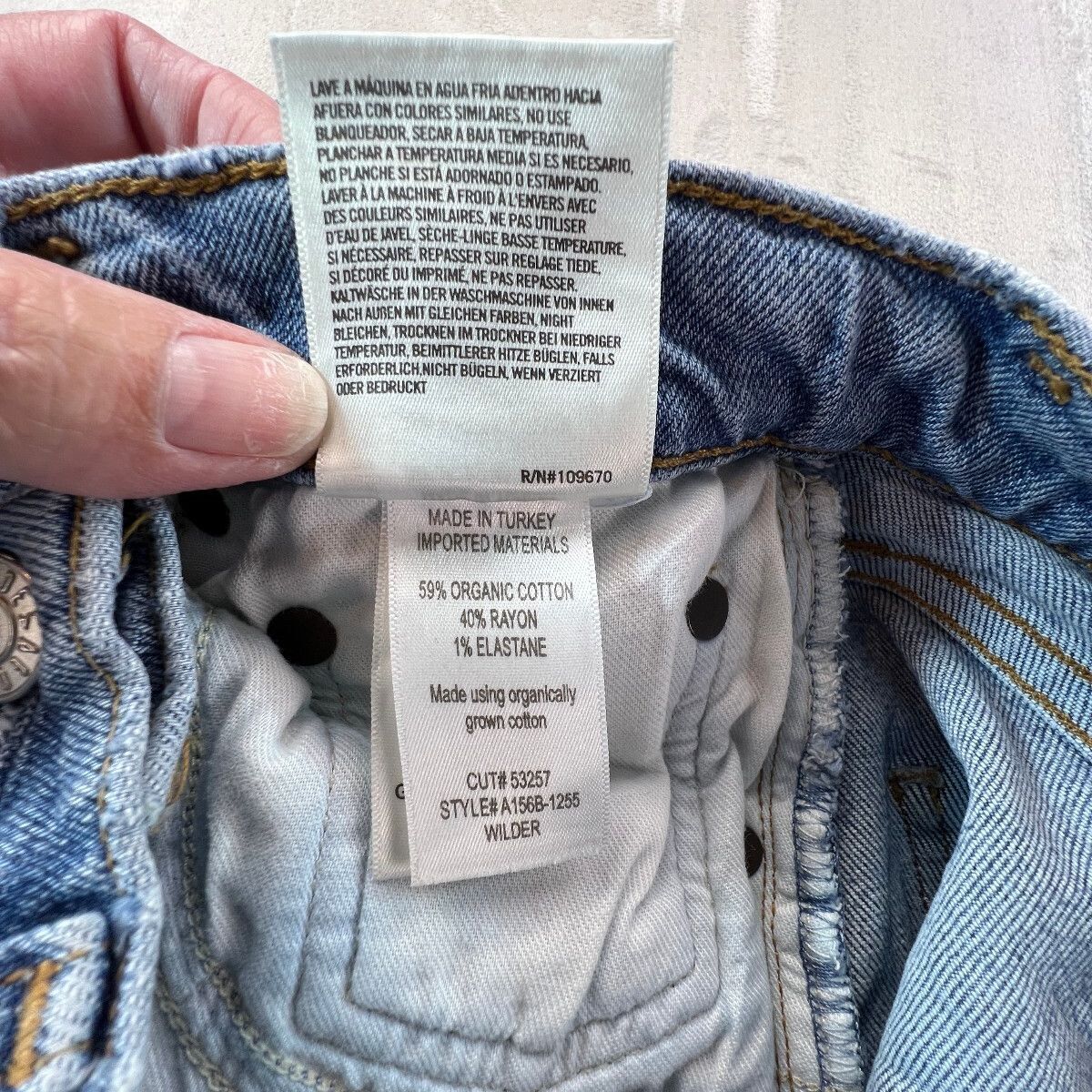 AGOLDE Wilder Jeans Womens 24 Mid Rise Straight Distressed Light Wash Organic